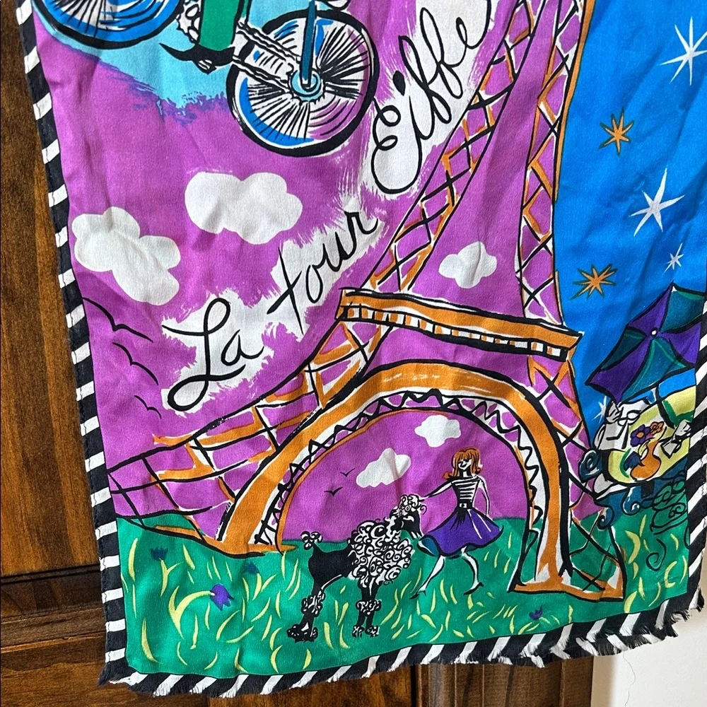 Oscar de la Renta Studio Multicolor Scarf *****has flaws***** Vintage - Picture 12 of 15